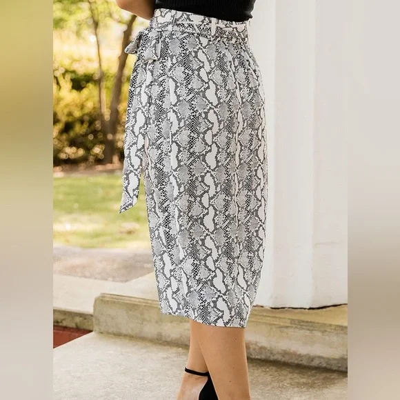 The Drop Women's Python Print Side-Tie Wrap Skirt - NWT - Picture 3 of 5